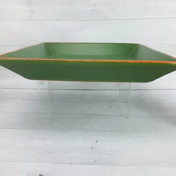 WSPTerra Cotta Green CASA VERDE Portugal Square 12"Serving Pottery Platter